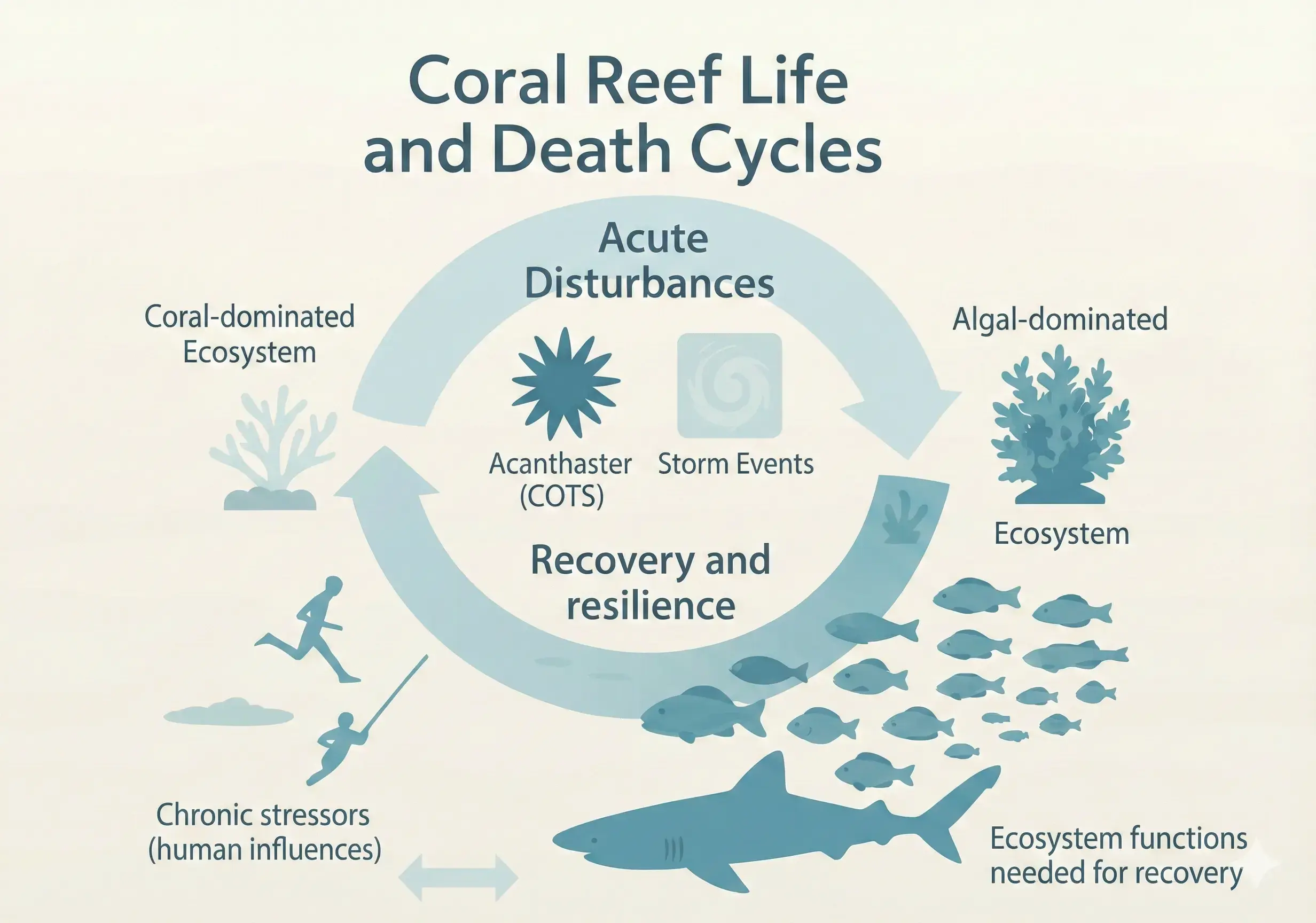 Diagram of coral reef life cycle